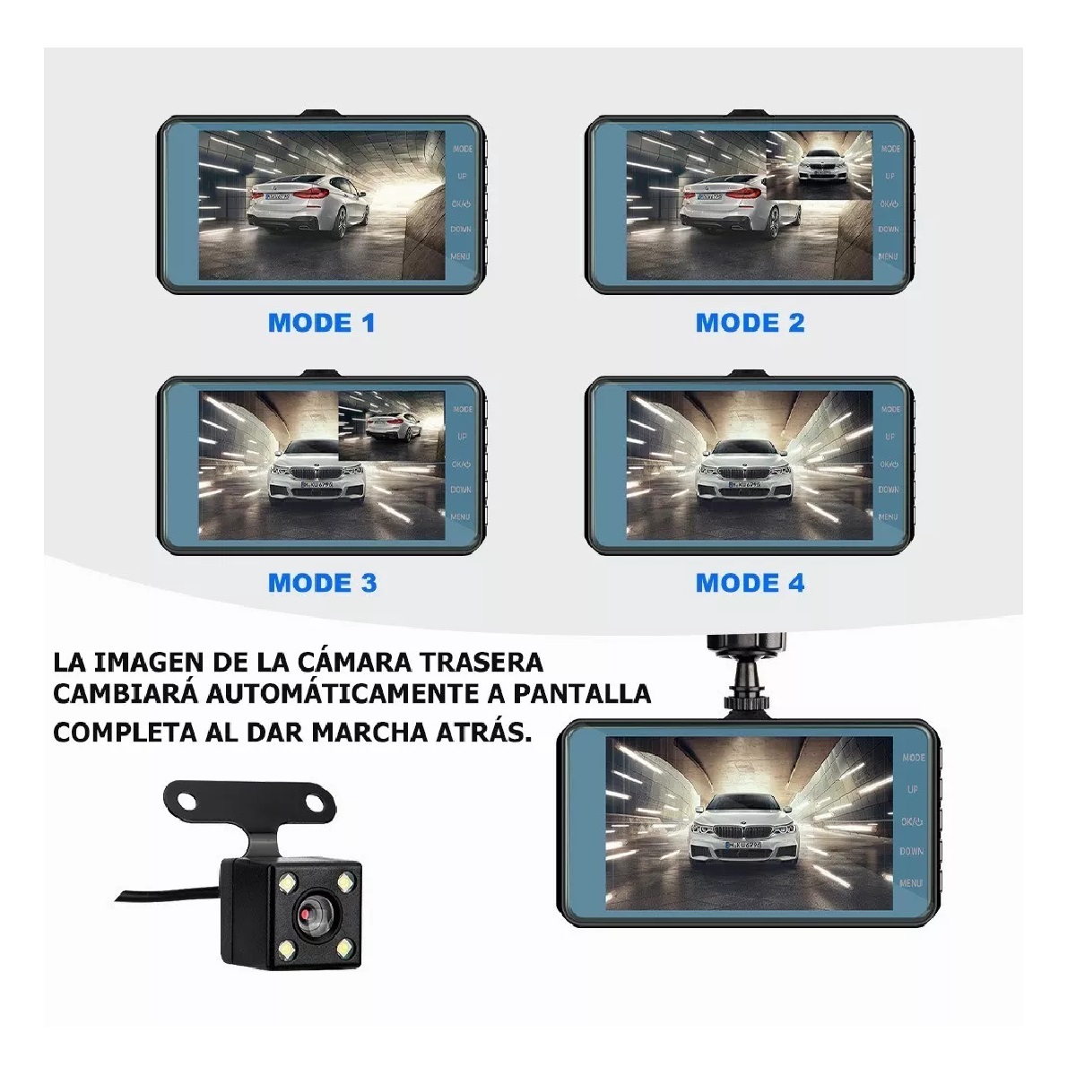 Grabadora De Conducción 2 Cámaras Y Pantalla Táctil 1080p Hd