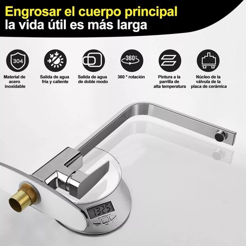 Mezcladora Para Fregadero Grifo Monomando Cocina Con Cubiert PLATA