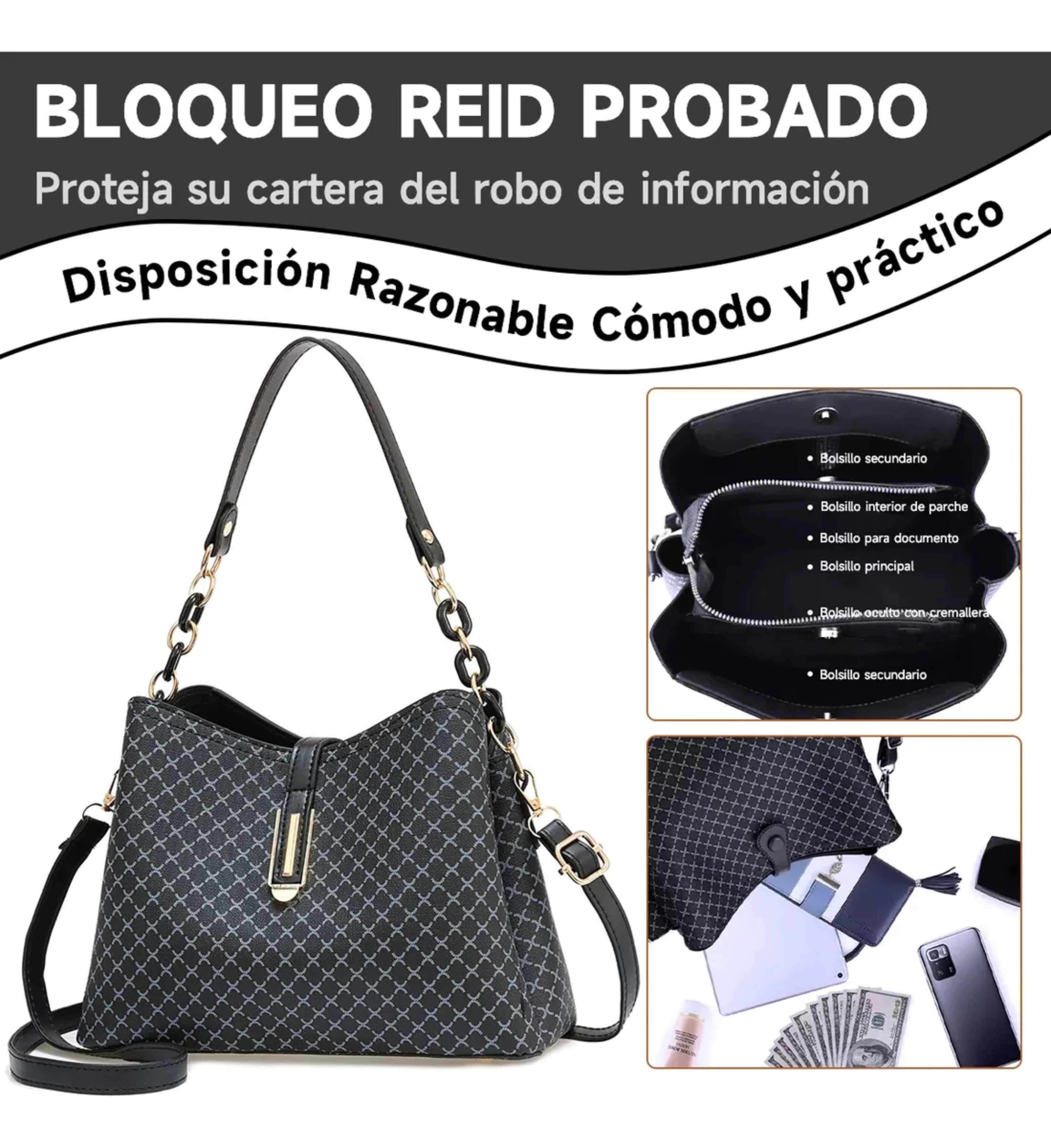 Bolso Para Mujer De Cuero Crossbody Bandelora Dama Moderna