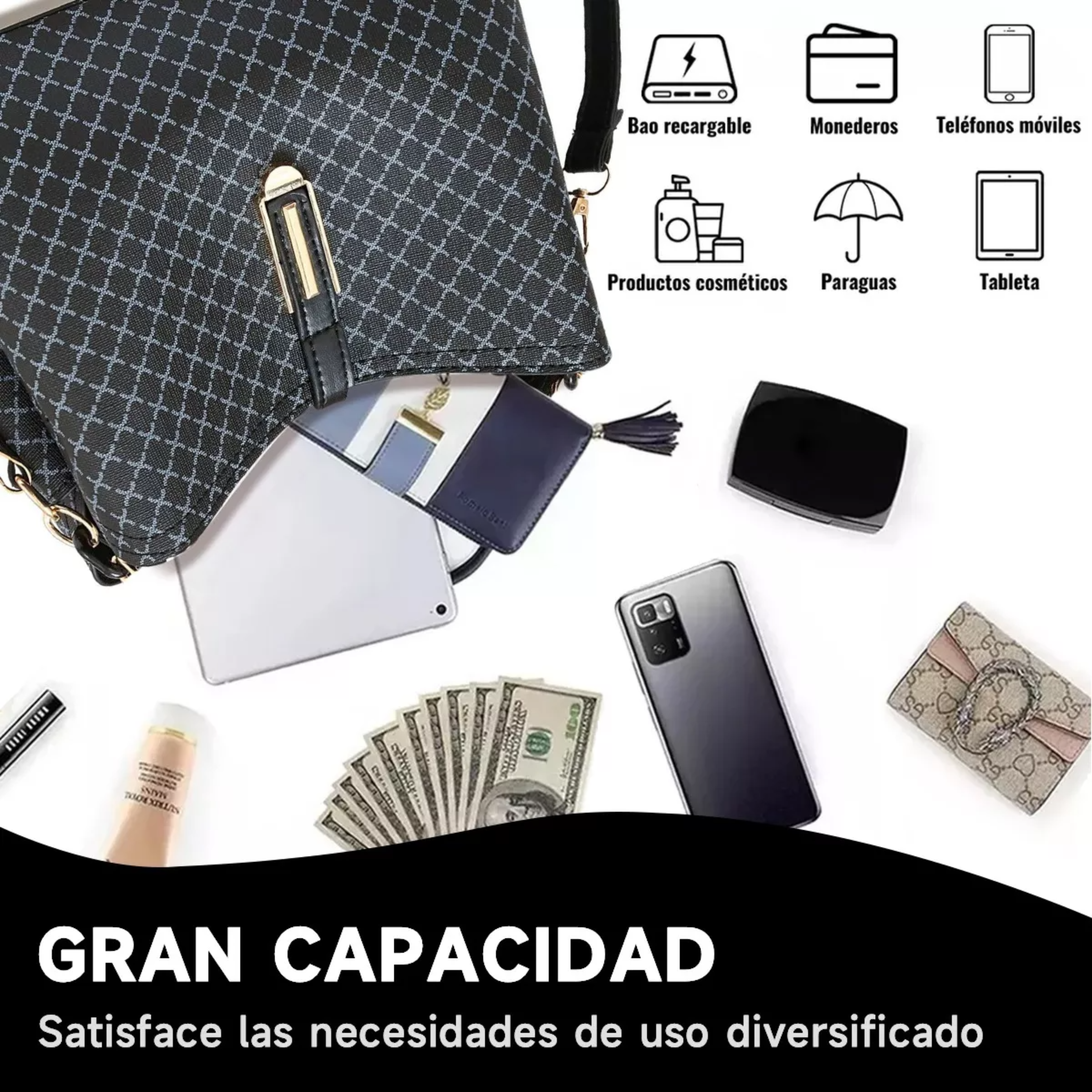Bolso Para Mujer De Cuero Crossbody Bandelora Dama Moderna