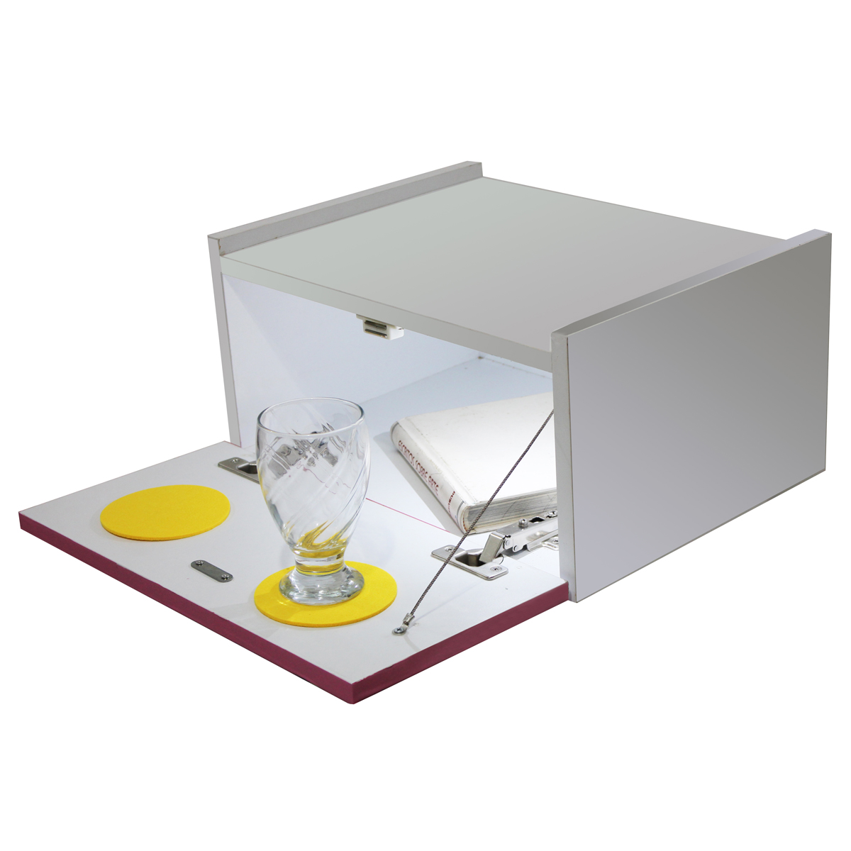 Mesa De Noche Buro Luz Led Recámara envio Ensamblado Rosa