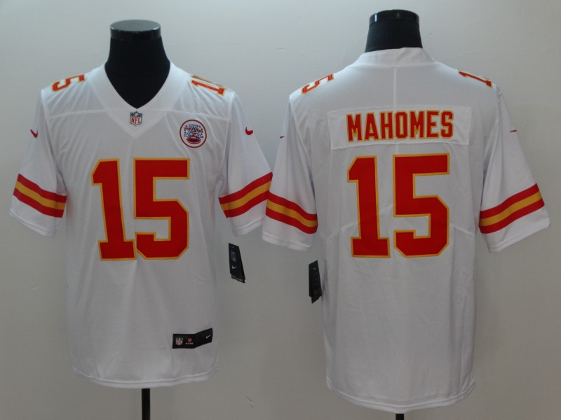 Fantastico! Jersey Jefes Kansas City Chiefs BORDADO Mahomes 15 Blanco Visita Talla M