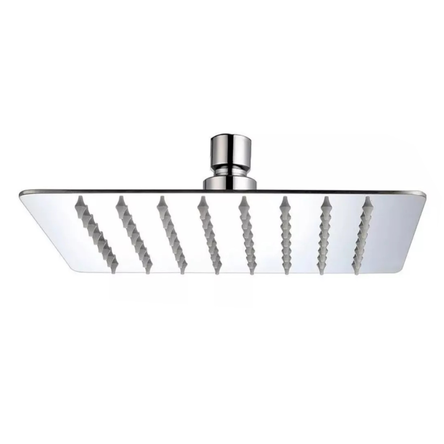 Regadera Cuadrada 20cm Con Brazo Y Chapeton Alfa Acero inoxidable  Cromada Espejo De Lujo