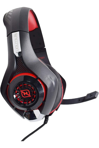 Audifonos Diadema Gamer Necnon NBHG-VIPER Con Adaptador Para Pc Color Rojo