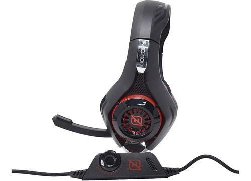 Audifonos Diadema Gamer Necnon NBHG-VIPER Con Adaptador Para Pc Color Rojo