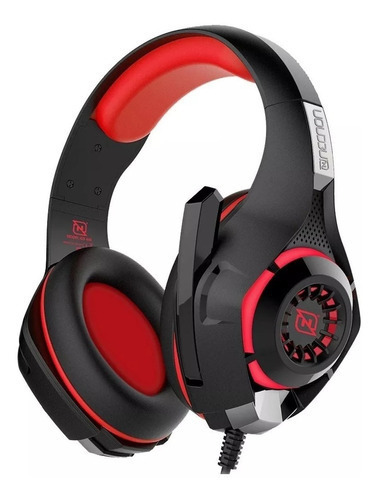 Audifonos Diadema Gamer Necnon NBHG-VIPER Con Adaptador Para Pc Color Rojo