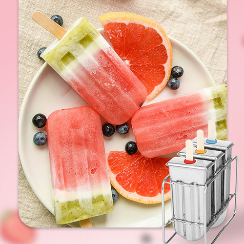 6 Moldes De Acero Inoxidable Para Helado, Helado, Paleta.