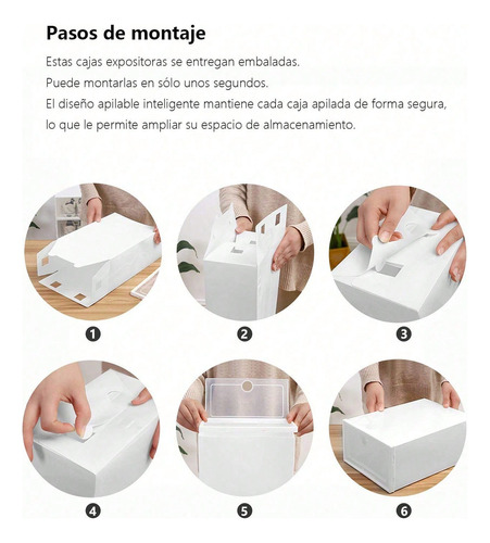 Set 12 Piezas Cajas Organizadoras Apilables Para Zapatos Color Azul
