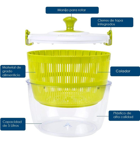 U Chef Spinner Para Ensaladas, Centrifugadora De Ensalada