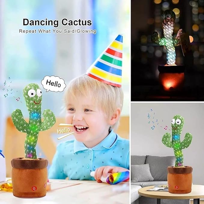 SAYCHEESE - Cactus Bailarín Repite lo Que Dices para Bebé; Cactus Parlante de Juguete Que Baila