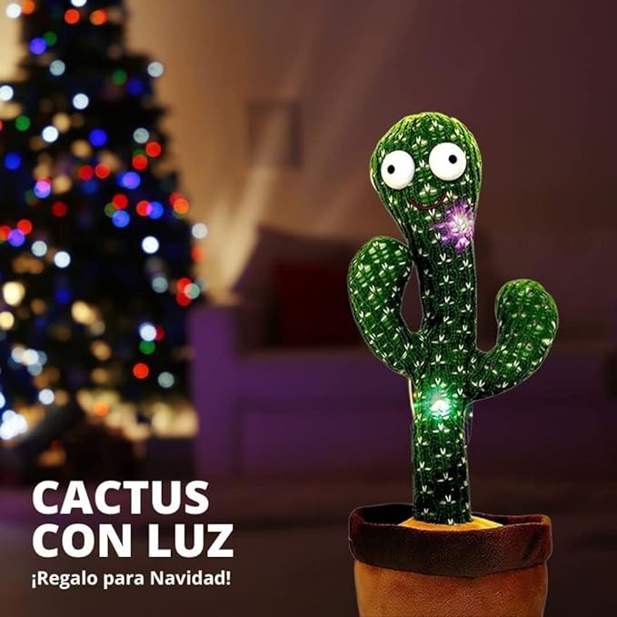 SAYCHEESE - Cactus Bailarín Repite lo Que Dices para Bebé; Cactus Parlante de Juguete Que Baila