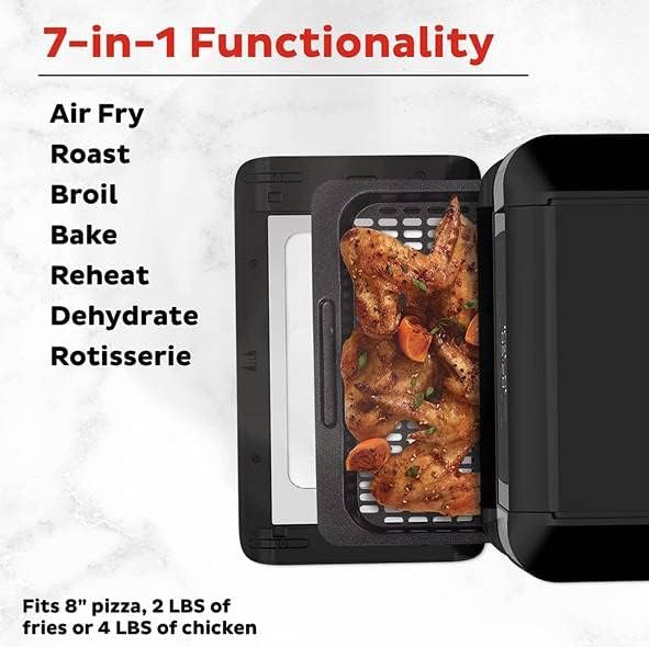 horno freidora de aire con programas de cocina inteligentes integrados, pantalla táctil digital, cesta fácil de limpiar, capacidad de 10 cuartos y un acabado inoxidable