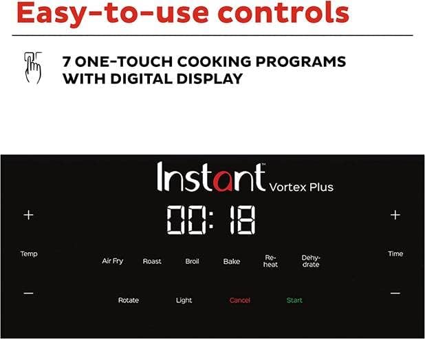 horno freidora de aire con programas de cocina inteligentes integrados, pantalla táctil digital, cesta fácil de limpiar, capacidad de 10 cuartos y un acabado inoxidable