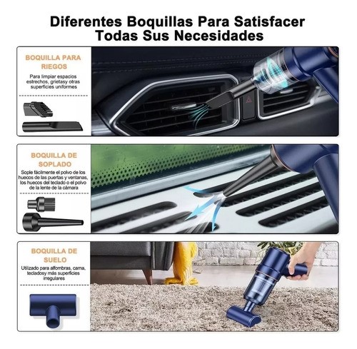 Aspiradora Para Auto Mini Portatil De Mano Inalambrica Azul