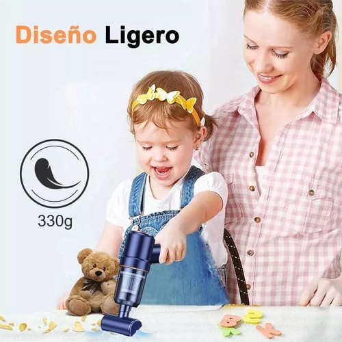 Aspiradora Para Auto Mini Portatil De Mano Inalambrica Azul