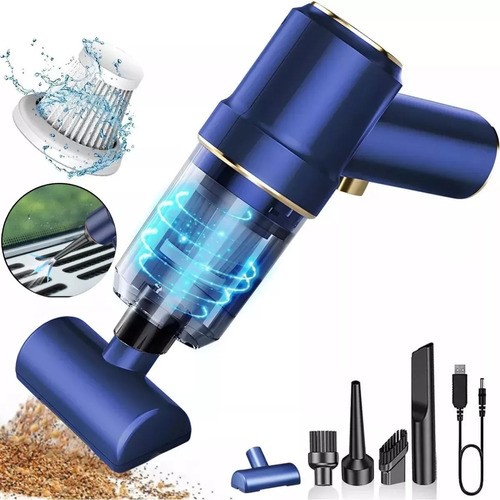Aspiradora Para Auto Mini Portatil De Mano Inalambrica Azul
