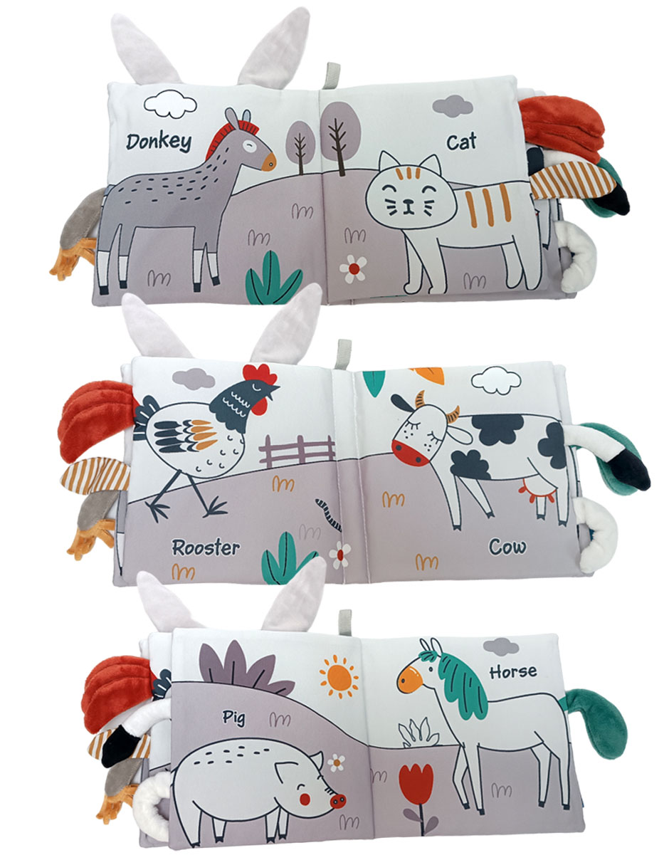 Set de 2 Libros Texturas Interactivos Estimulación para bebe
