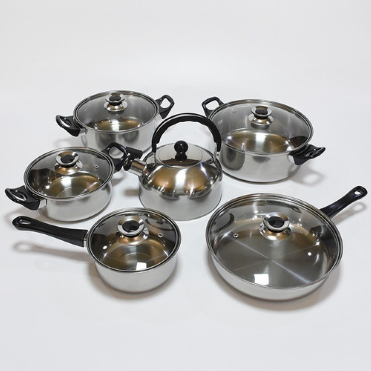 Bateria De Cocina Cacerolas Y Sarten 21 Pzs Acero Inoxidable PLATA