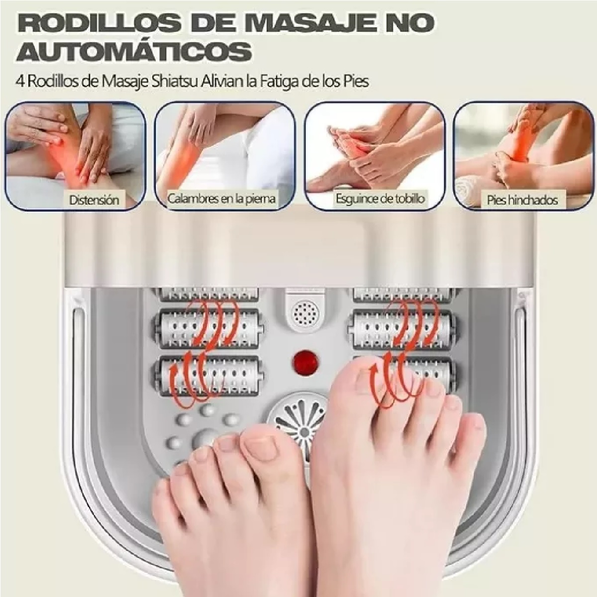 Tina Masajeador De Baño Pies 220v Plegable Con Calor Y Masaje De Burbujas