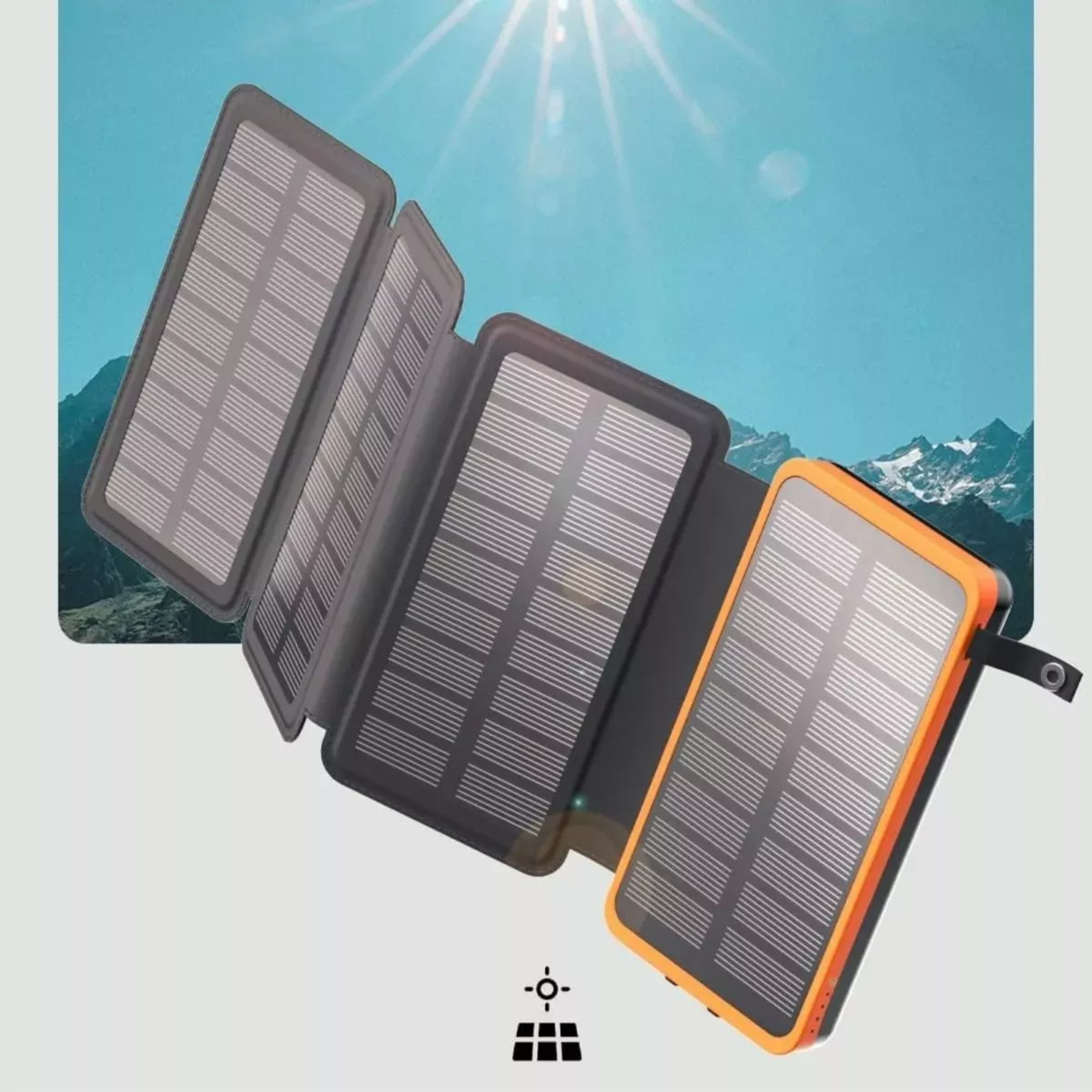 Power Bank Nova Charger Plus 20,000mah Batería Portátil Con 4 Paneles Solares