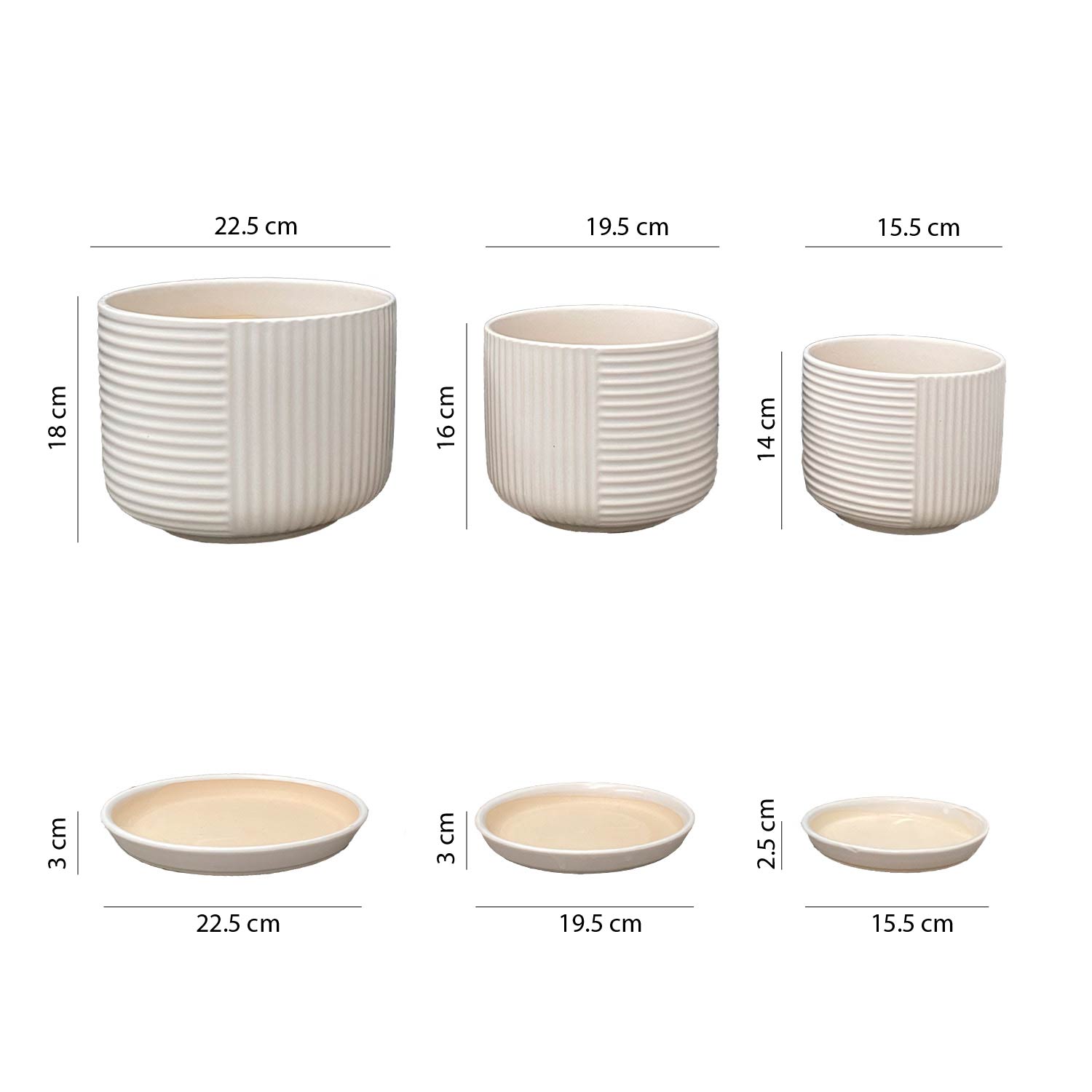 Ilios Innova | Kit de Macetas Decorativas Pequeñas Gris- Elegancia y Calidad
