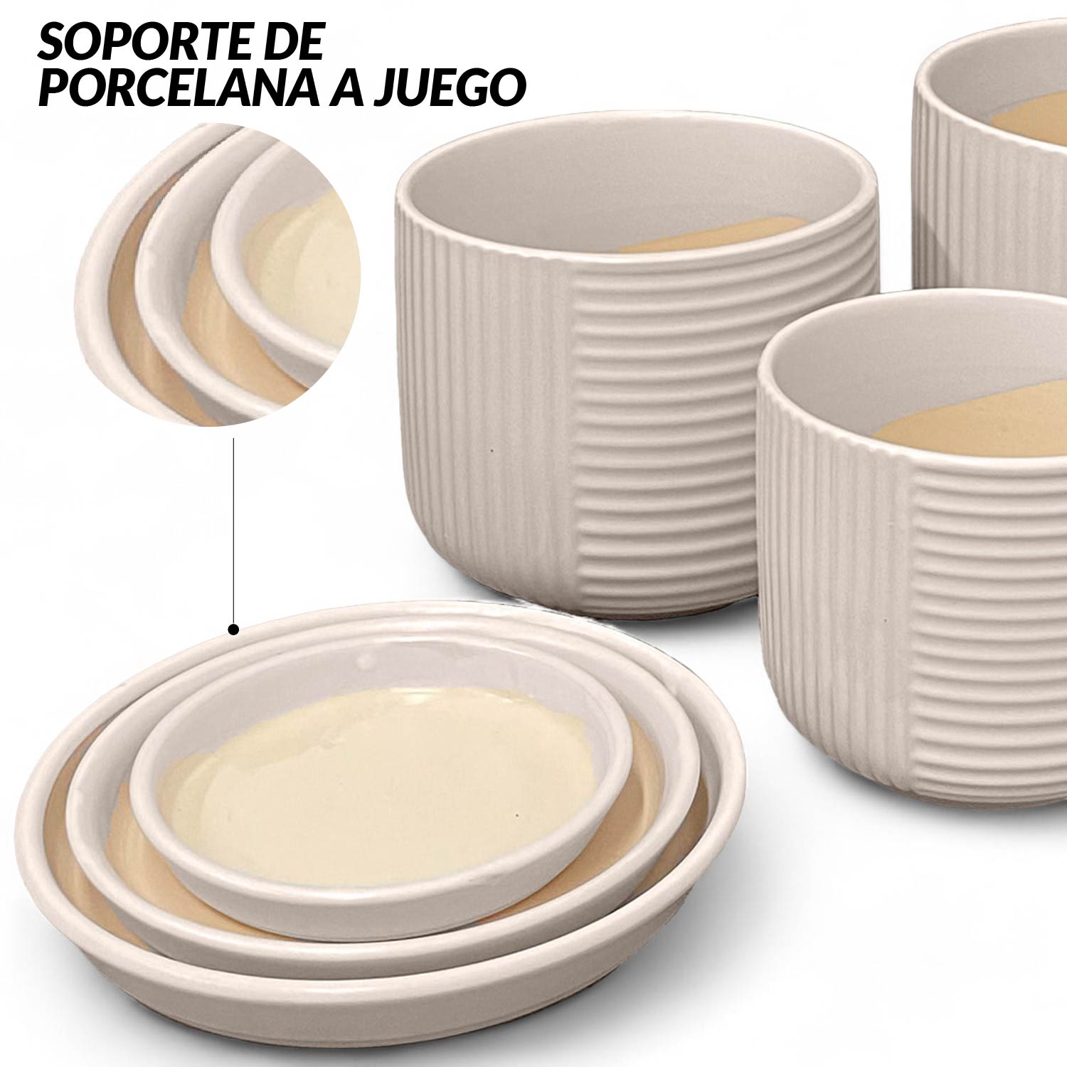 Ilios Innova | Kit de Macetas Decorativas Pequeñas Gris- Elegancia y Calidad