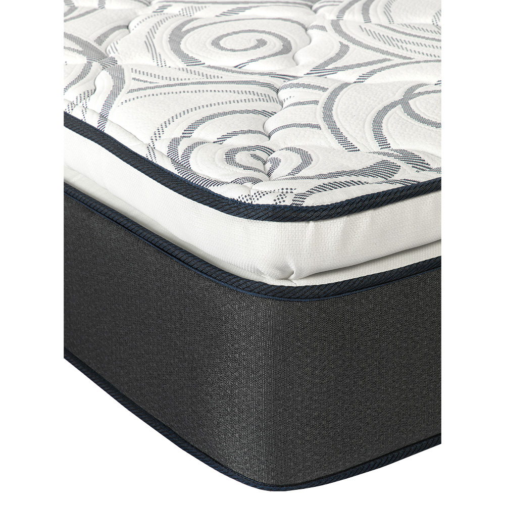 Colchón Queen Size Dicasa Trini con Cabecera Nube y Base Cama Orleans Azul