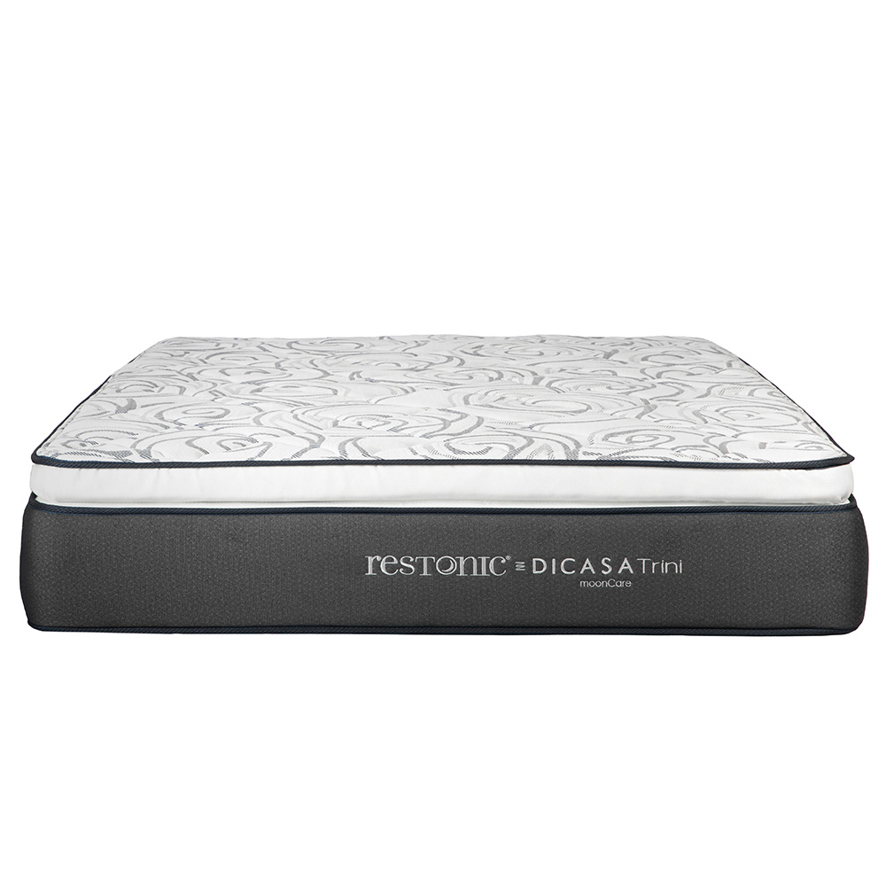 Colchón Queen Size Dicasa Trini con Cabecera Nube y Base Cama Orleans Azul