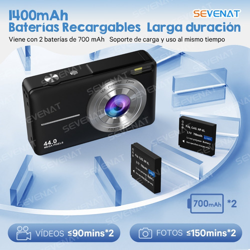 Cámara Digital 1080p 44mp Webcam Filtros Principiantes +32gb