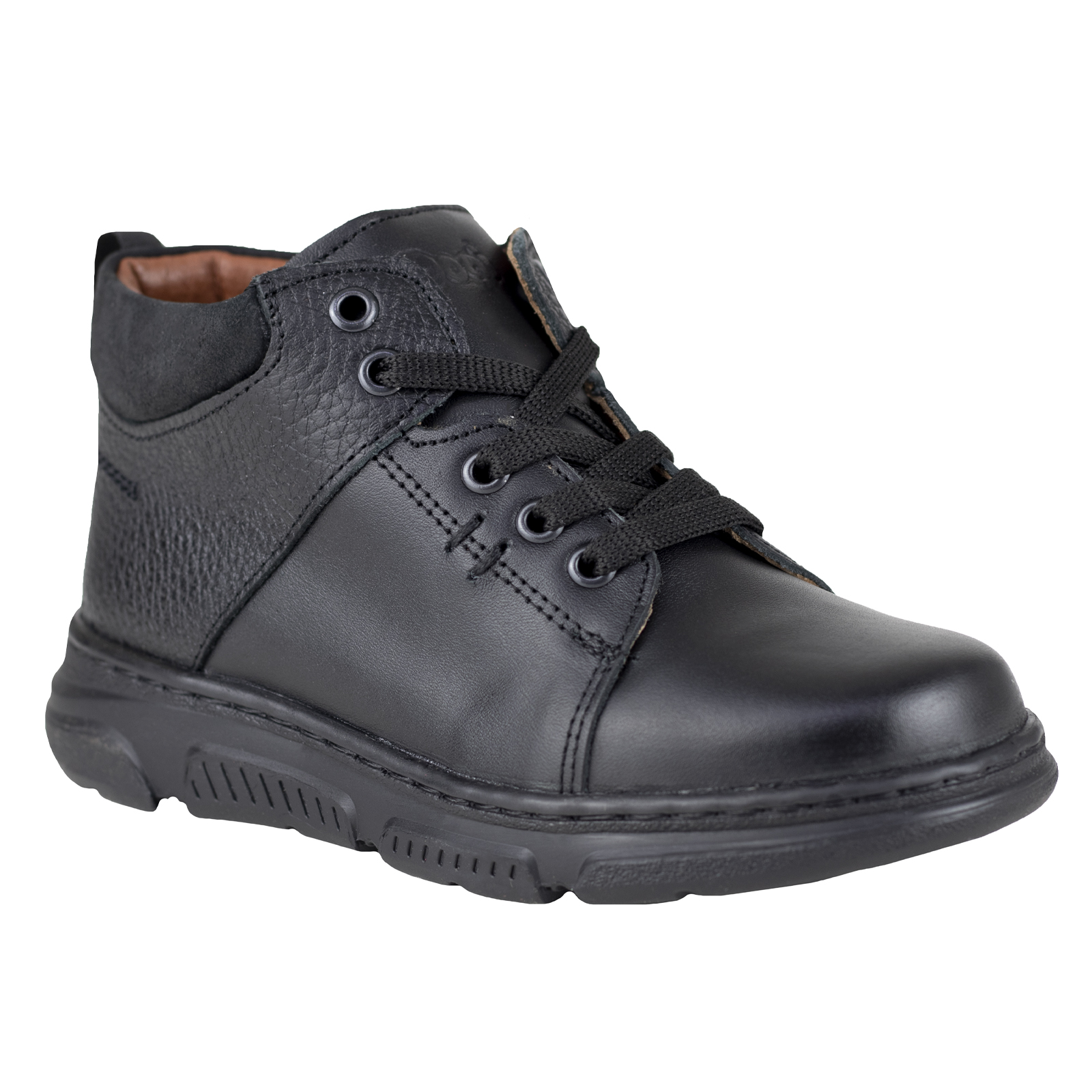 Bota Dogi Para Niño Comoda E6326 Italiana Negro Piel 18-21.5