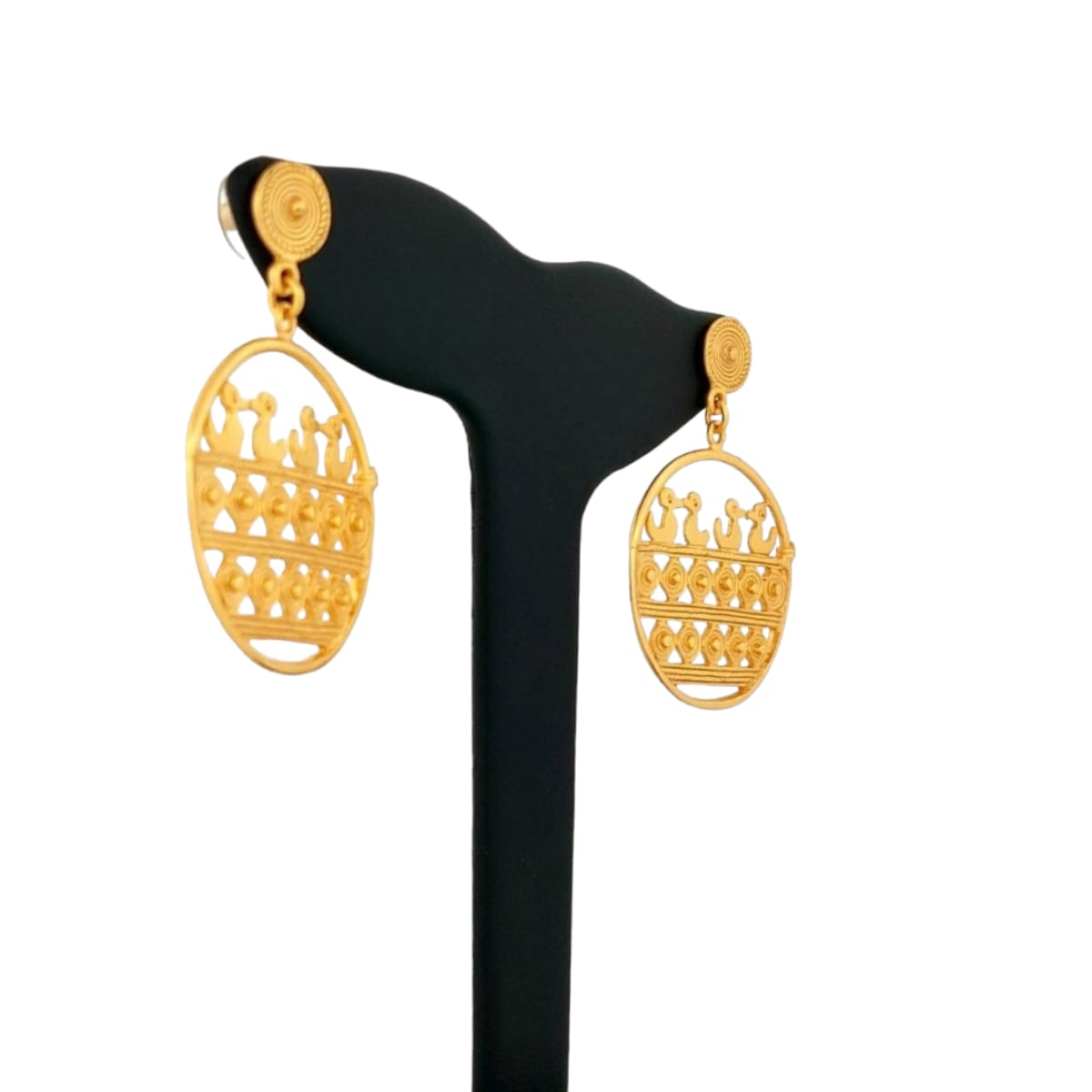 Aretes Medallón Sinú Oro Precolombino Joyería M De León 