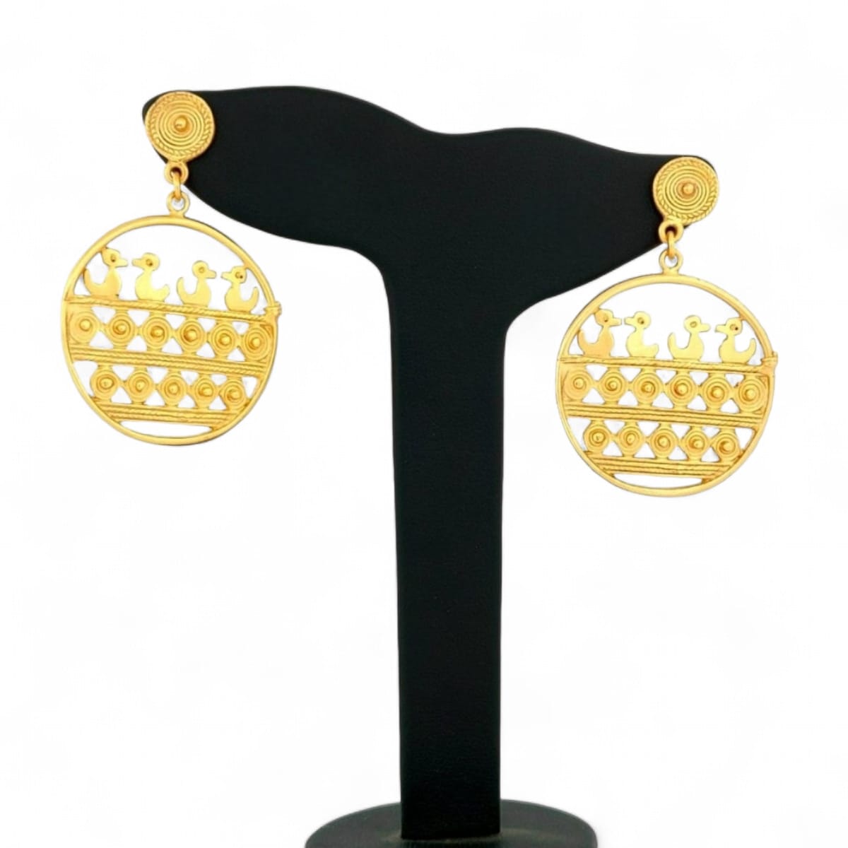Aretes Medallón Sinú Oro Precolombino Joyería M De León 