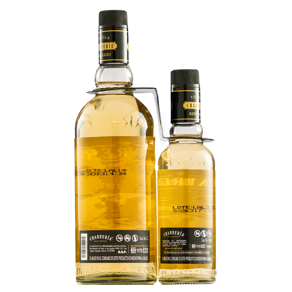 Tequila Charrería Reposado 1l Con Pacha 375ml