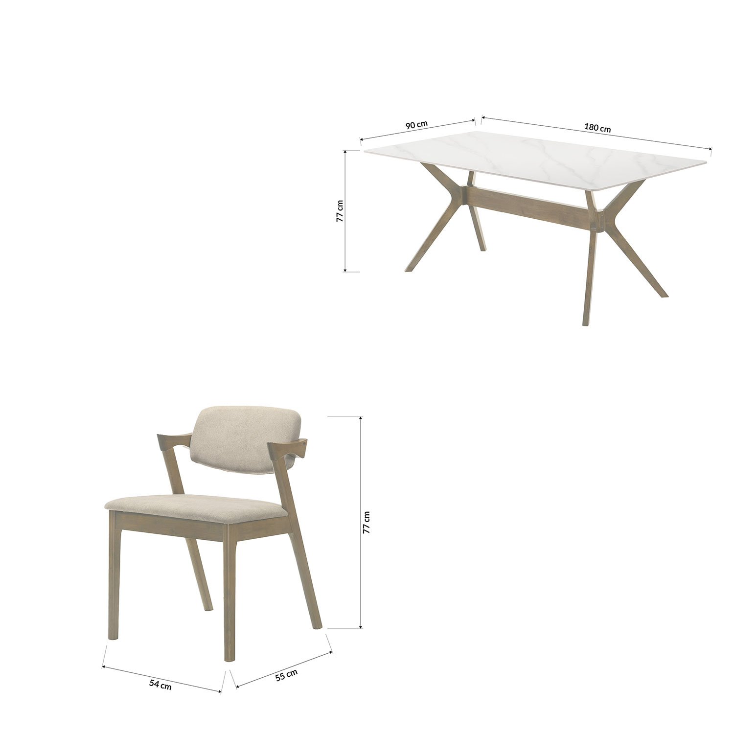 Comedor Elegante de Madera 6 Sillas Bossa Polly