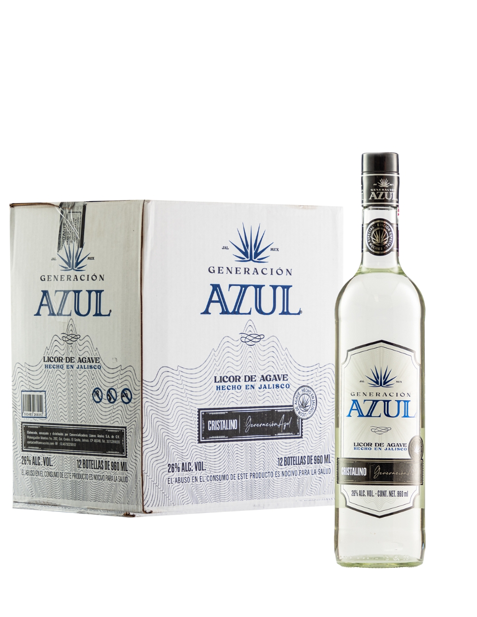 Caja Licor de Agave Generación Azul Cristalino 960 Ml