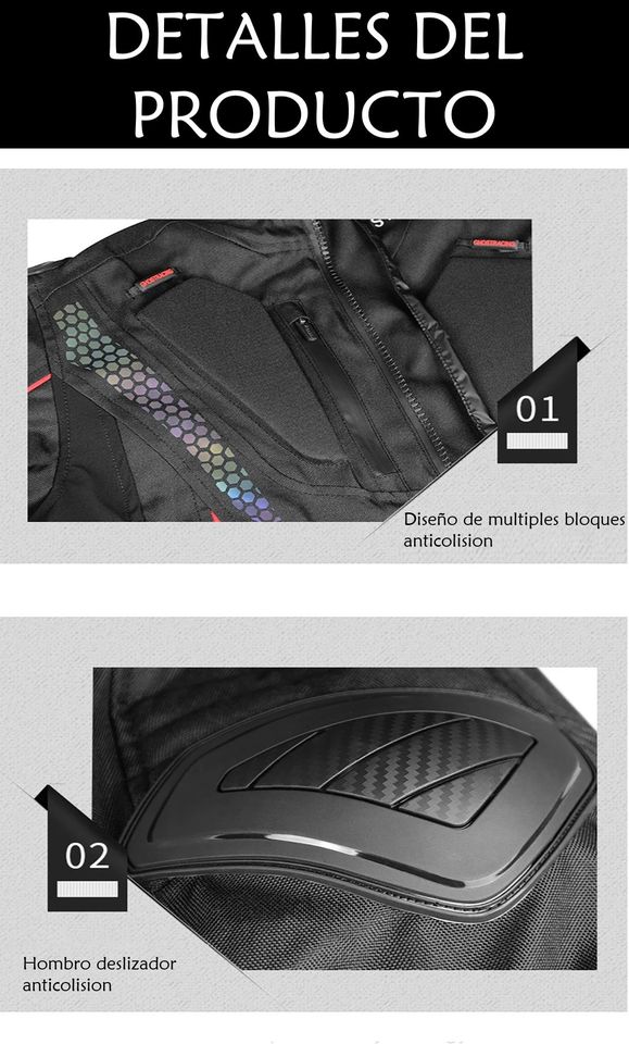 Chamarra Chaqueta pantalón moto hombre cazadora motocicleta protección armadura contra agua aire