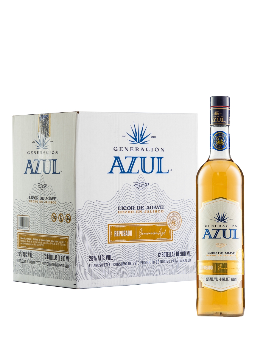 Caja Licor de Agave Generación Azul Reposado 960 Ml