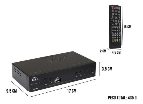 Decodificador De Tv Digital Análoga Con Salida Hdmi negro