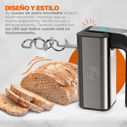 Batidora De Mano Turbo Mix+ Acero Masterchef Color Plateado