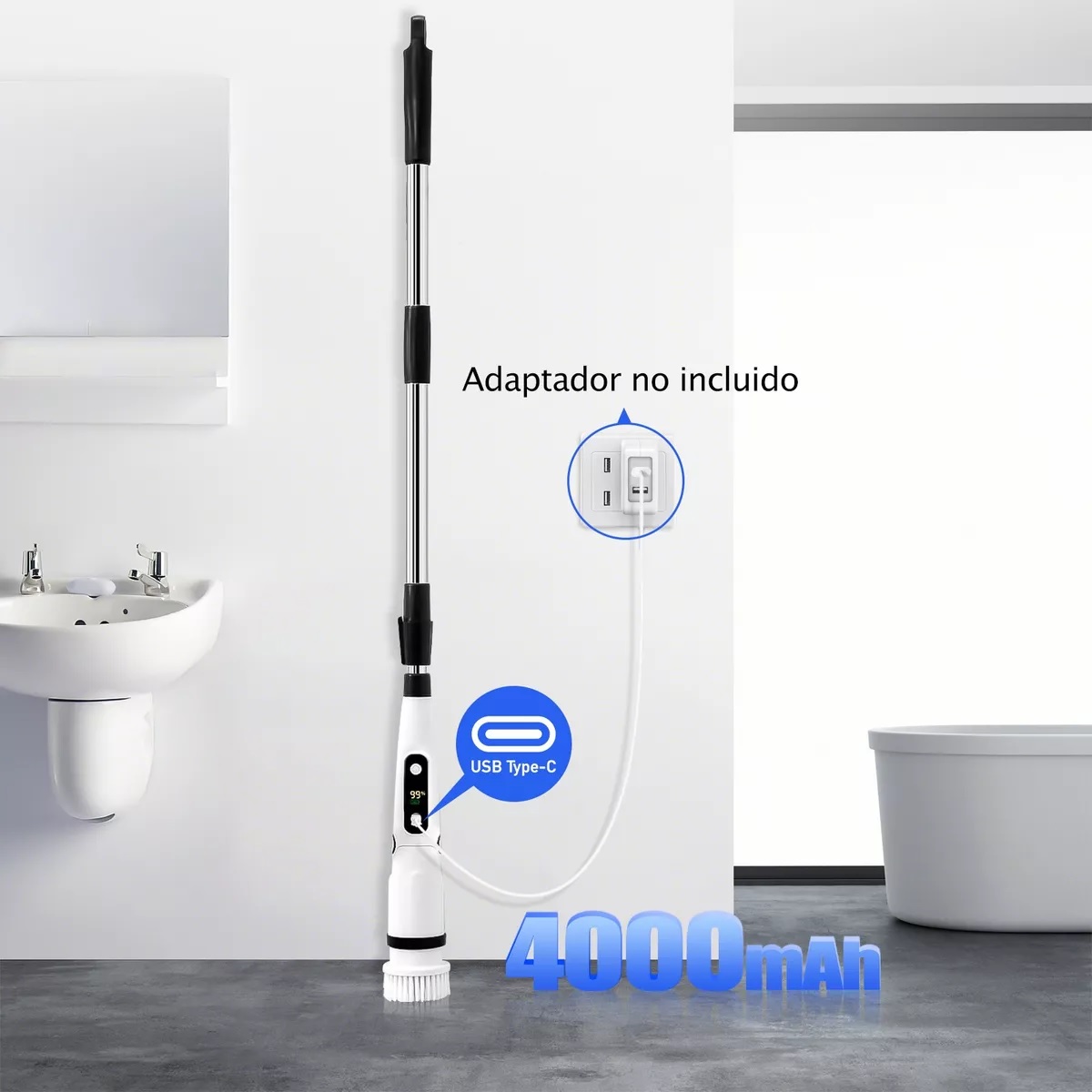 Cepillo De Limpieza Eléctrico 8 En 1 Inalámbrico