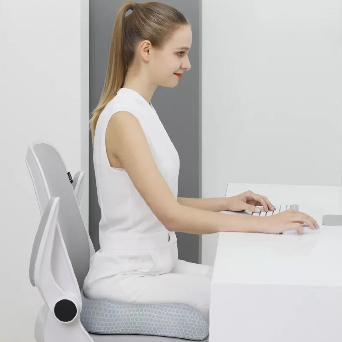 Cojin De Gel Asiento Ergonomico Para Sillas Auto De Oficina Gris