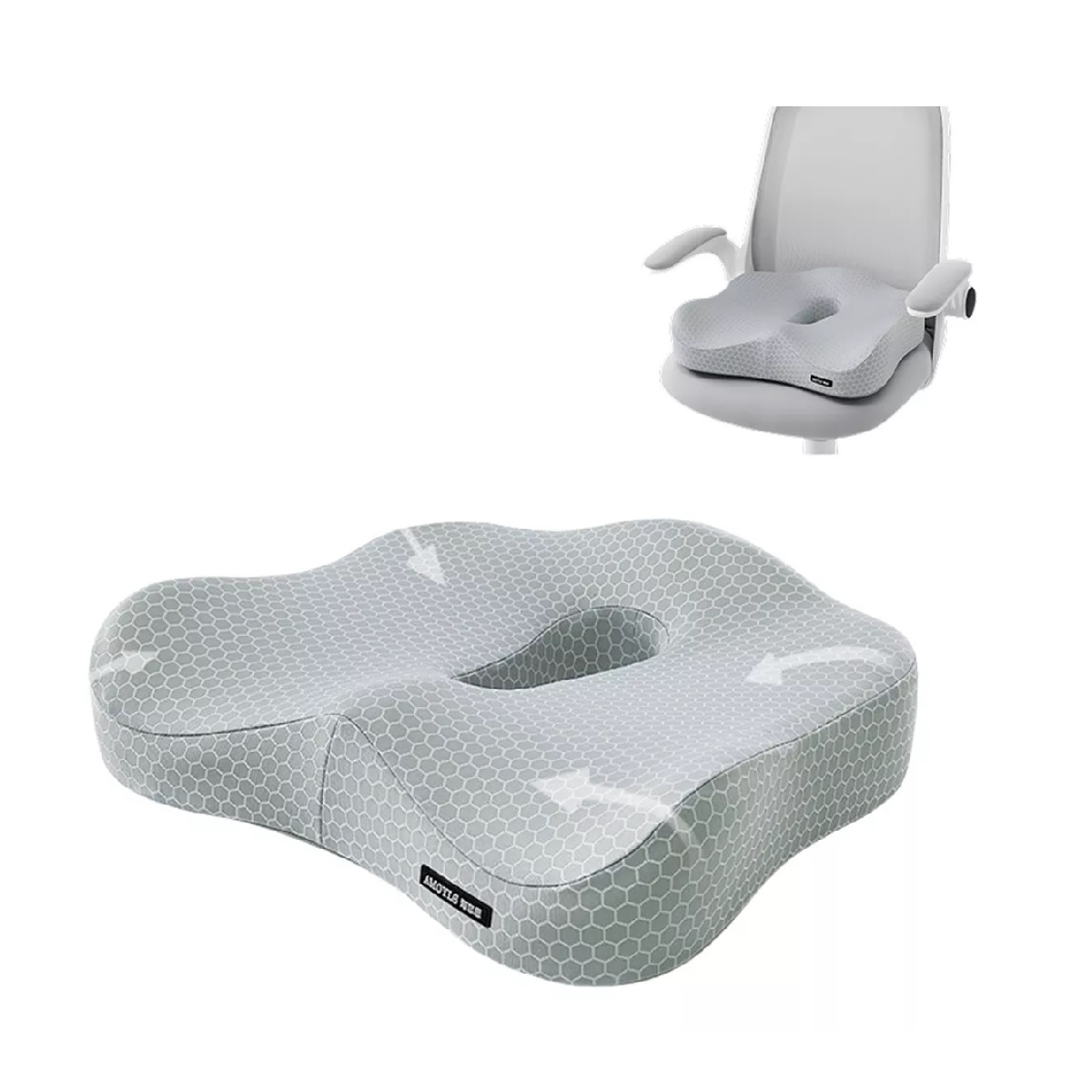 Cojin De Gel Asiento Ergonomico Para Sillas Auto De Oficina Gris