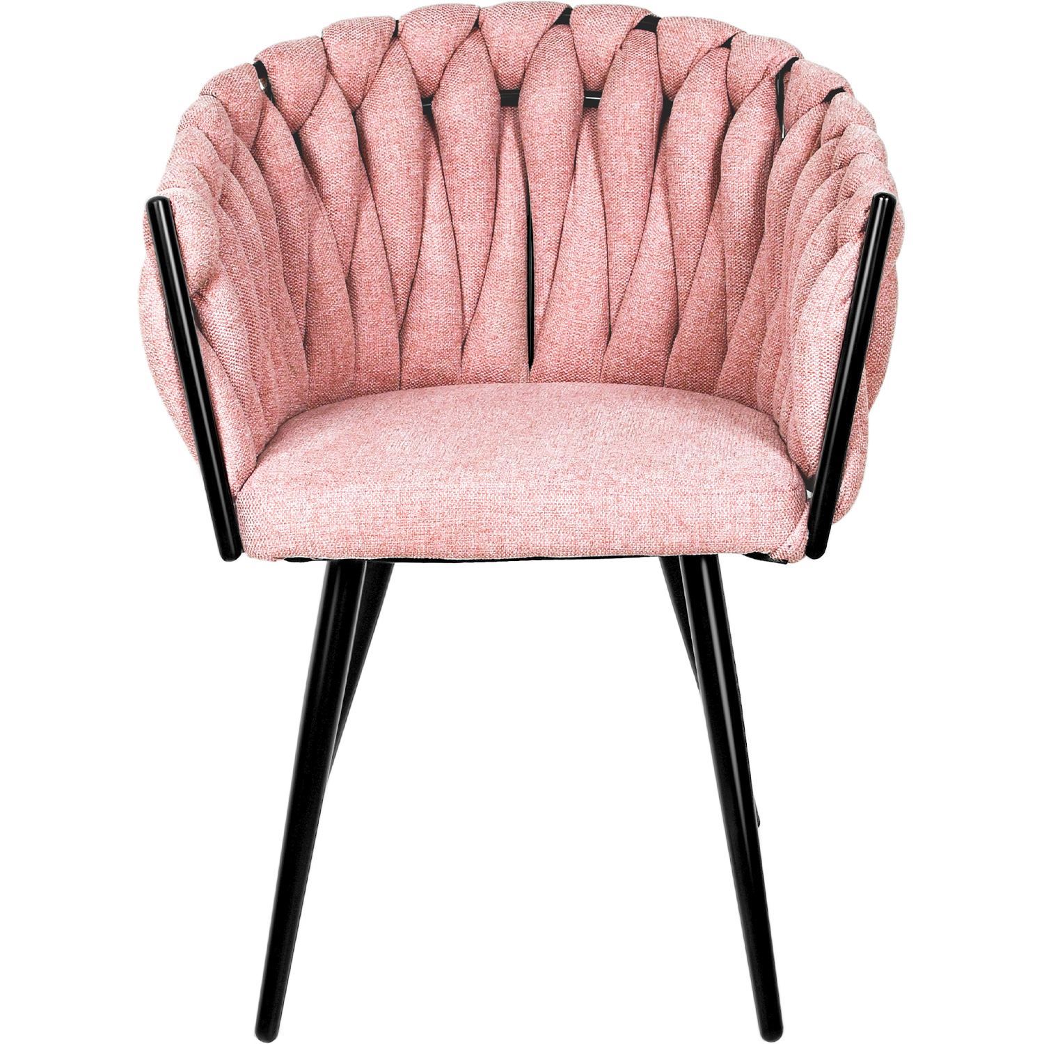 Set 2 Sillas Comedor Patron Tejido Elegante Moderno Rosa