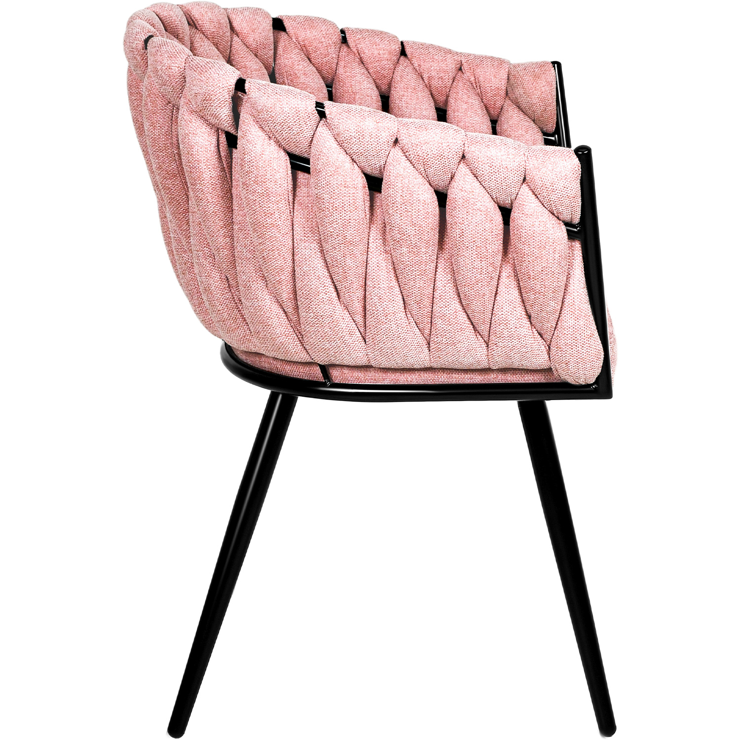 Set 2 Sillas Comedor Patron Tejido Elegante Moderno Rosa