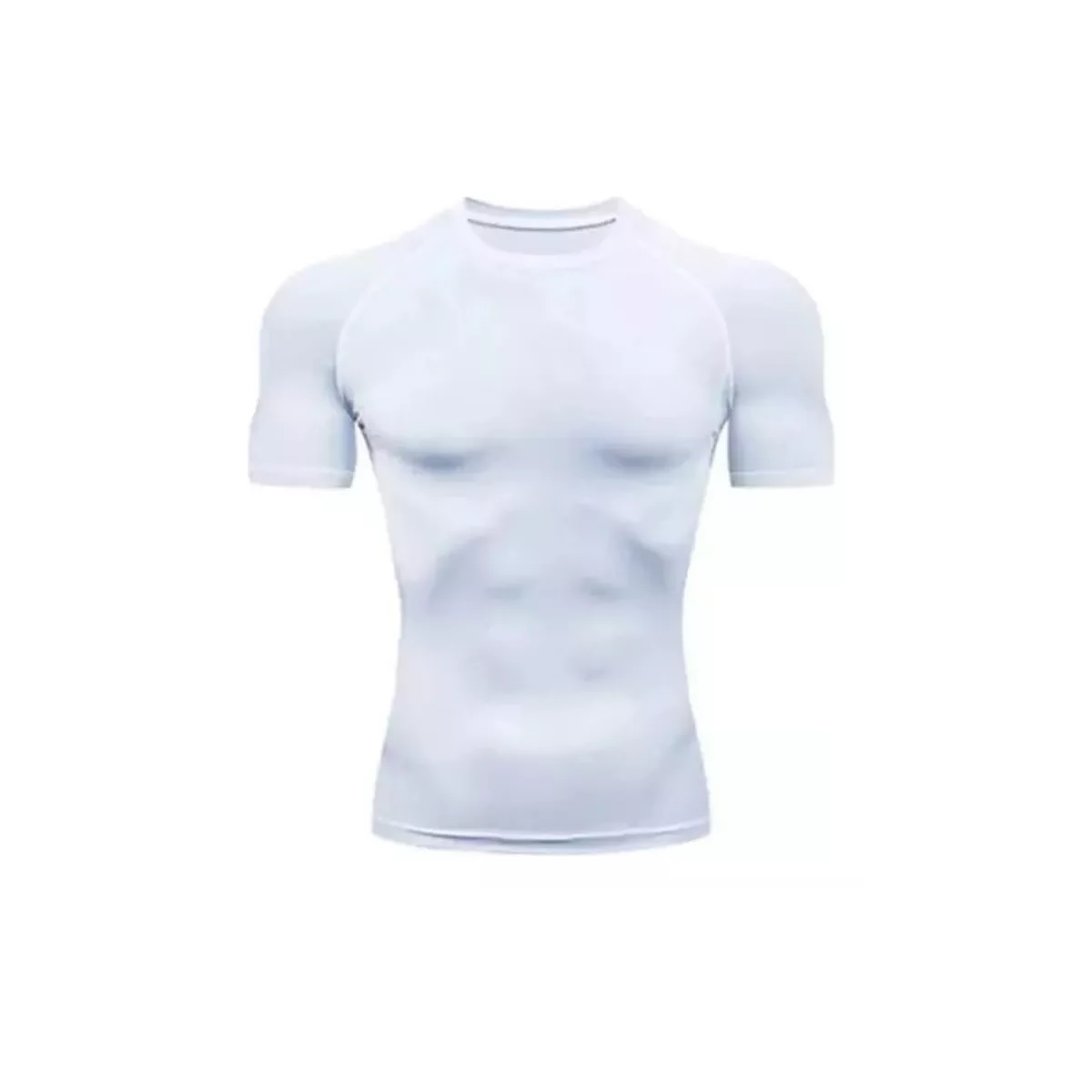 Playera Licra Deportiva Compresión Correr Manga Corta Gym M  Blanco