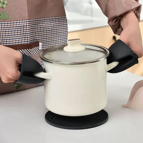 Guantes De Silicon Cocina/horno 6 Piezas Resistente Al Calor NEGRO
