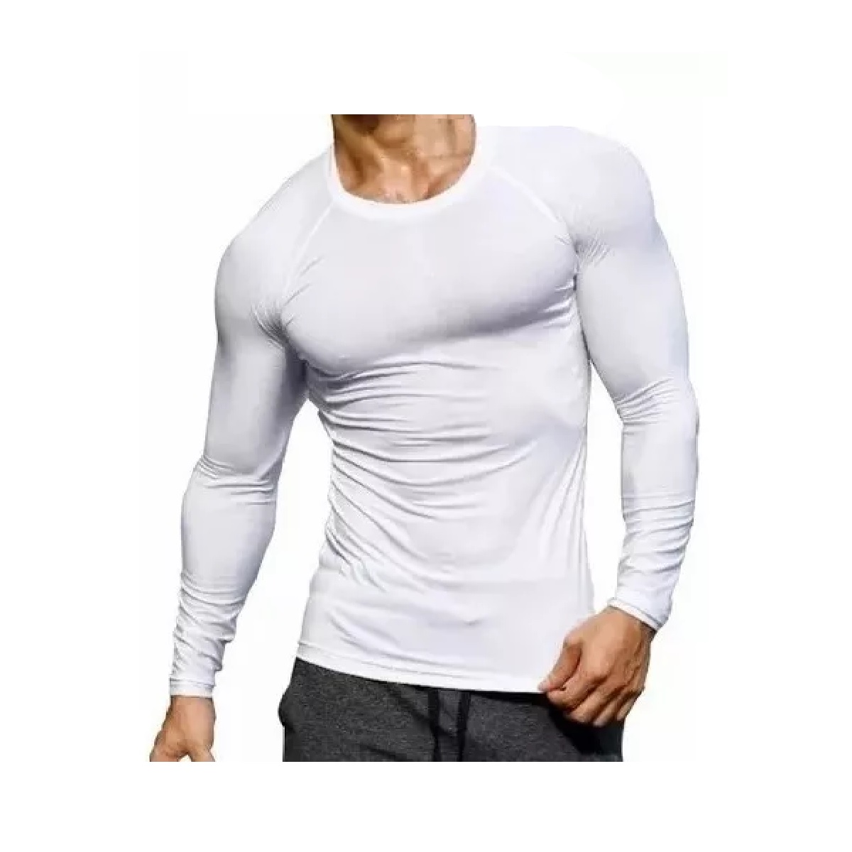 Playera Licra Deportiva Secado Rápido De Compresión Blanco XL