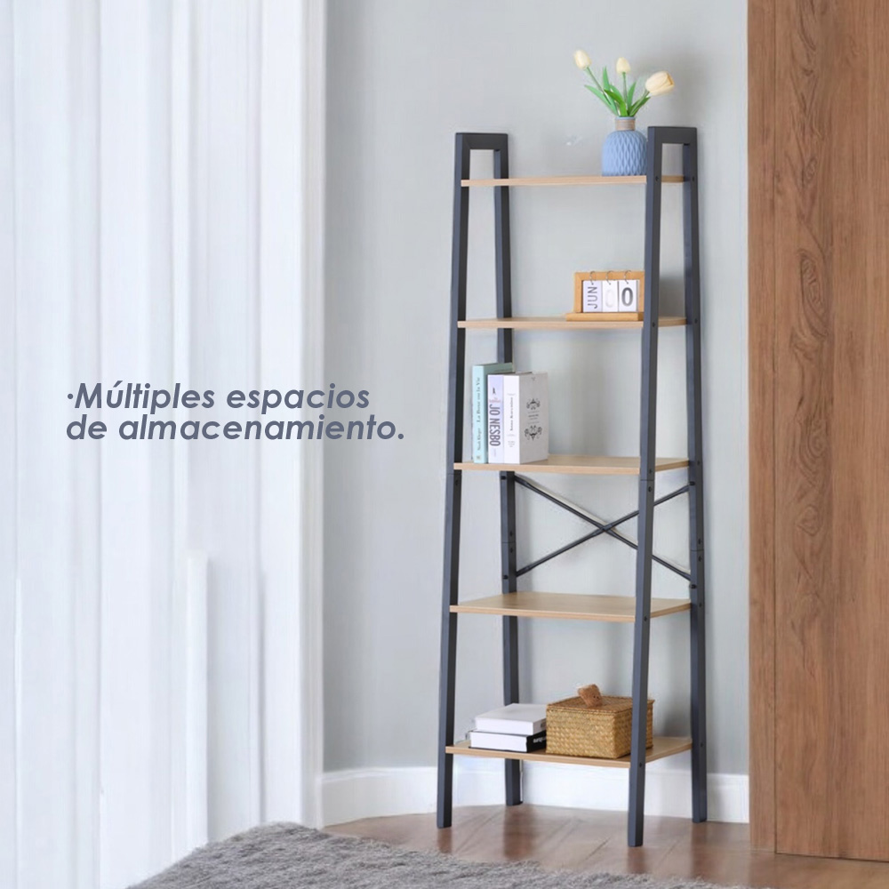 Ilios Innova | Librero Organizador 5 Estantes Estructura en A, Perfecto Para Organizar Libros
