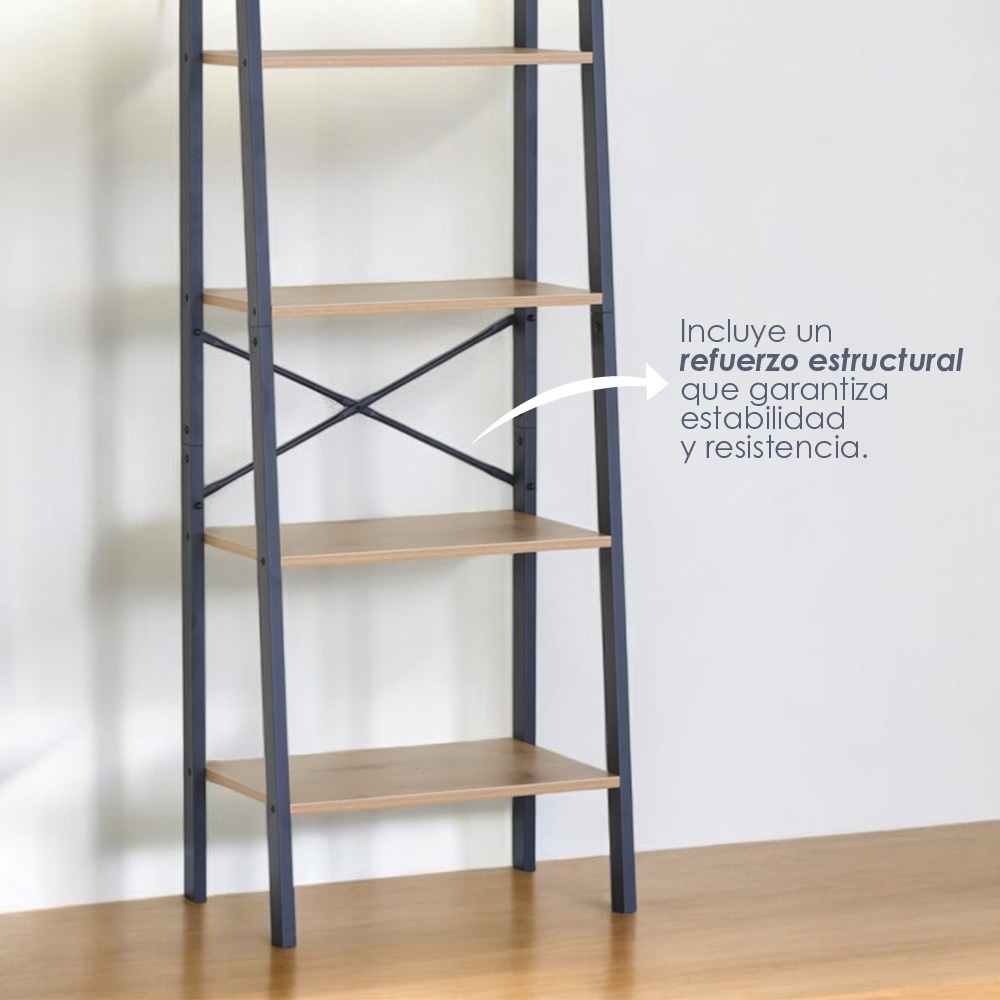 Ilios Innova | Librero Organizador 5 Estantes Estructura en A, Perfecto Para Organizar Libros