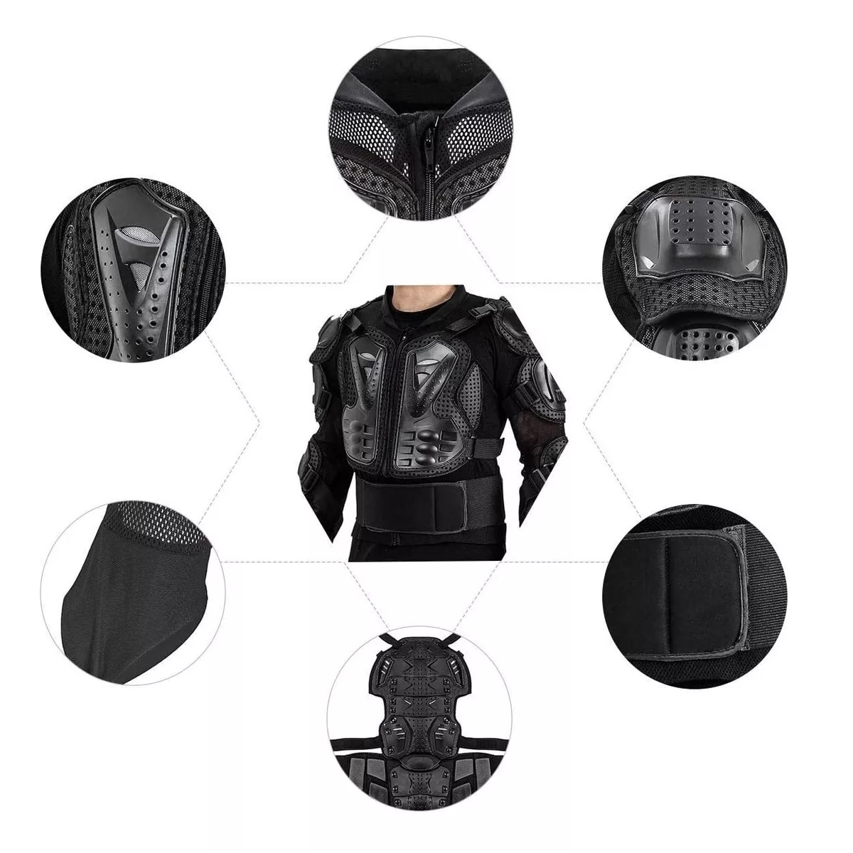 Kit Esqueleto Protector Incluye Rodilleras y Guantes Talla G